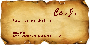 Cserveny Júlia névjegykártya
