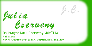 julia cserveny business card